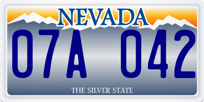 NV license plate 07A042