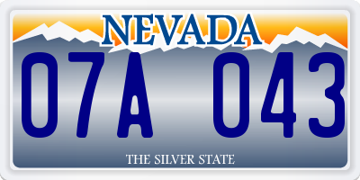 NV license plate 07A043