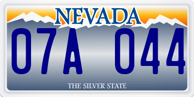 NV license plate 07A044