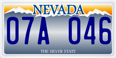 NV license plate 07A046