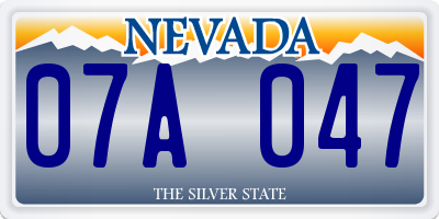 NV license plate 07A047