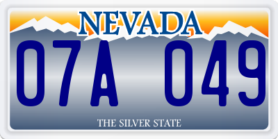 NV license plate 07A049