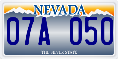 NV license plate 07A050
