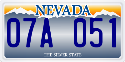 NV license plate 07A051