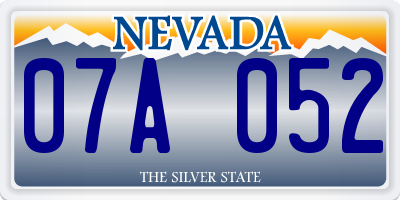 NV license plate 07A052