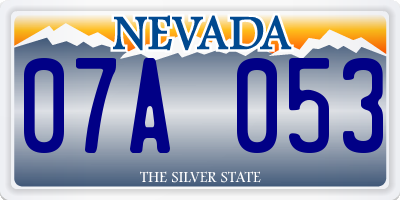 NV license plate 07A053