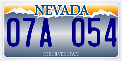 NV license plate 07A054
