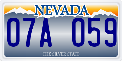 NV license plate 07A059