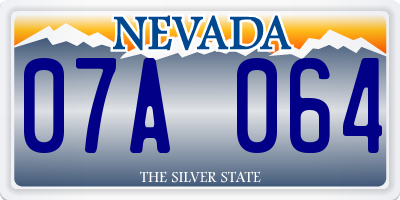 NV license plate 07A064