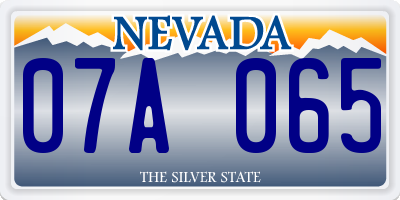 NV license plate 07A065