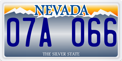 NV license plate 07A066