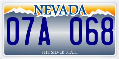 NV license plate 07A068