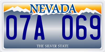 NV license plate 07A069