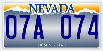 NV license plate 07A074