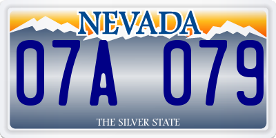 NV license plate 07A079