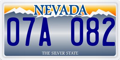 NV license plate 07A082