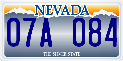 NV license plate 07A084