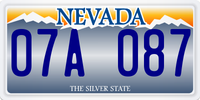 NV license plate 07A087