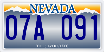 NV license plate 07A091