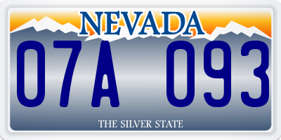 NV license plate 07A093