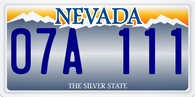 NV license plate 07A111