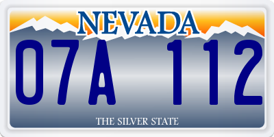 NV license plate 07A112