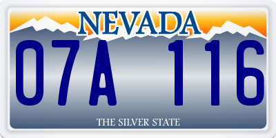 NV license plate 07A116