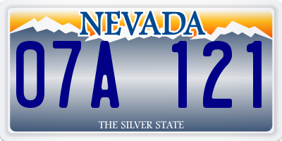 NV license plate 07A121