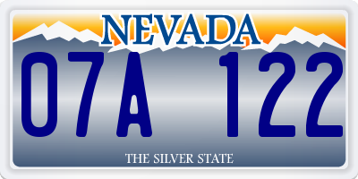 NV license plate 07A122