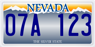 NV license plate 07A123