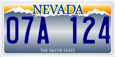 NV license plate 07A124