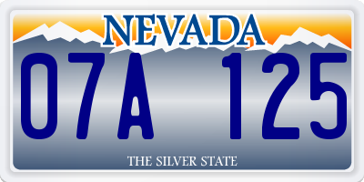 NV license plate 07A125