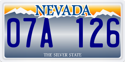 NV license plate 07A126