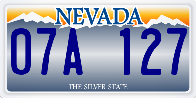 NV license plate 07A127