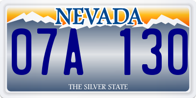 NV license plate 07A130