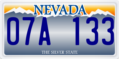 NV license plate 07A133