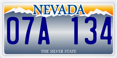 NV license plate 07A134