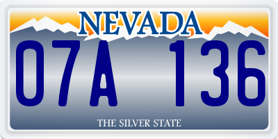 NV license plate 07A136