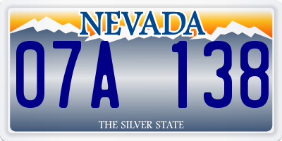 NV license plate 07A138