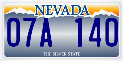 NV license plate 07A140