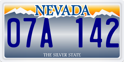 NV license plate 07A142