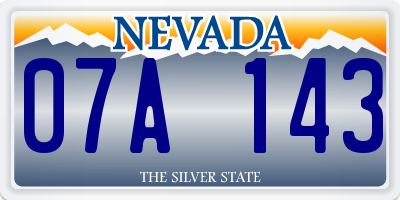 NV license plate 07A143