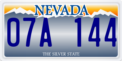 NV license plate 07A144