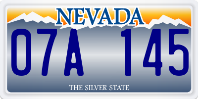 NV license plate 07A145