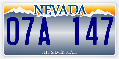 NV license plate 07A147