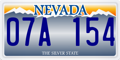 NV license plate 07A154