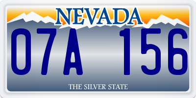 NV license plate 07A156