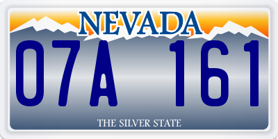 NV license plate 07A161