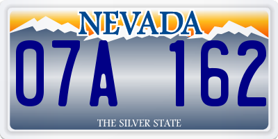 NV license plate 07A162