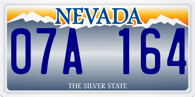 NV license plate 07A164